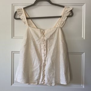 Madewell button-up tank with ruffle straps